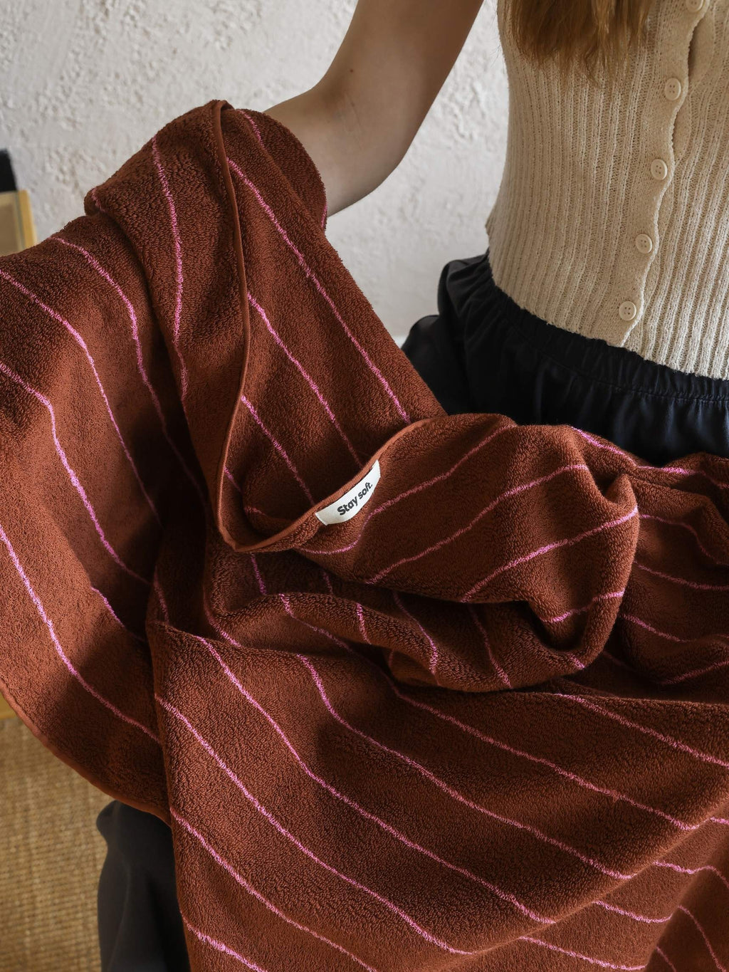 Ridge Stripe Cotton Bath Towel original reference image 5