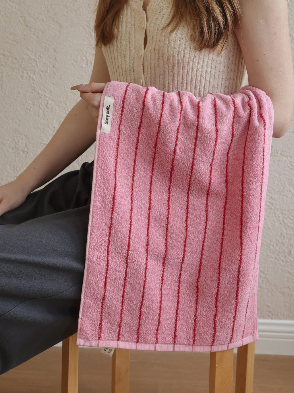 Ridge Stripe Cotton Bath Towel original reference image 12