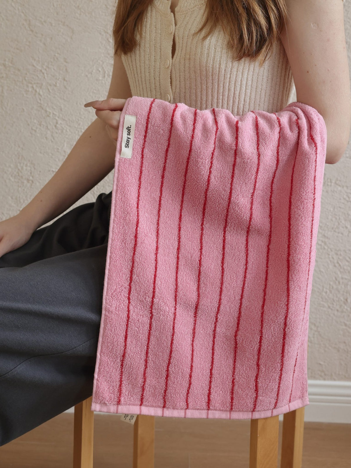 Ridge Stripe Cotton Bath Towel original reference image 12
