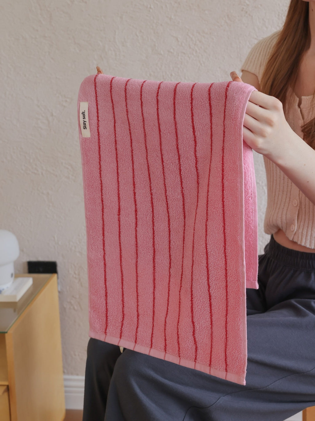 Ridge Stripe Cotton Bath Towel original reference image 14