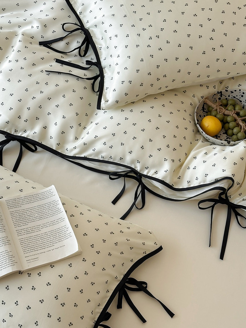 Riviera Bow Dot Tencel Duvet Cover original reference image 3