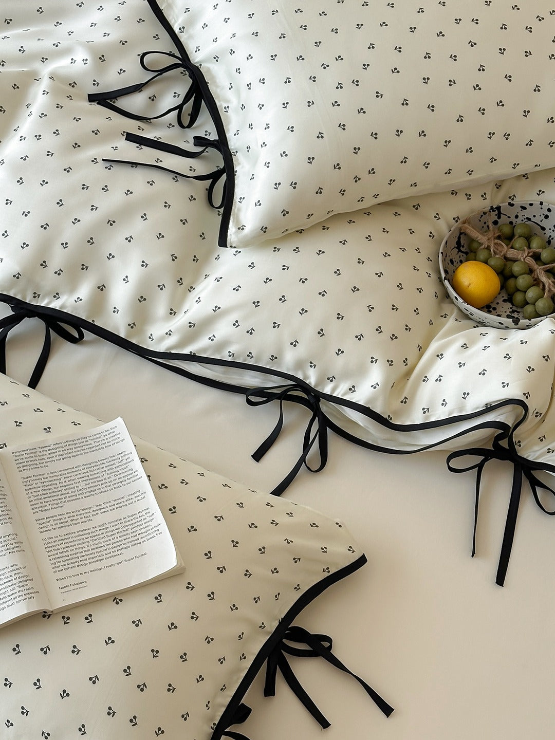 Riviera Bow Dot Tencel Duvet Cover original reference image 3