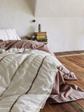Rosewood Grid Jacquard Cotton Duvet Cover original reference image 1
