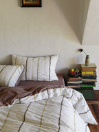 Rosewood Grid Jacquard Cotton Duvet Cover original reference image 4
