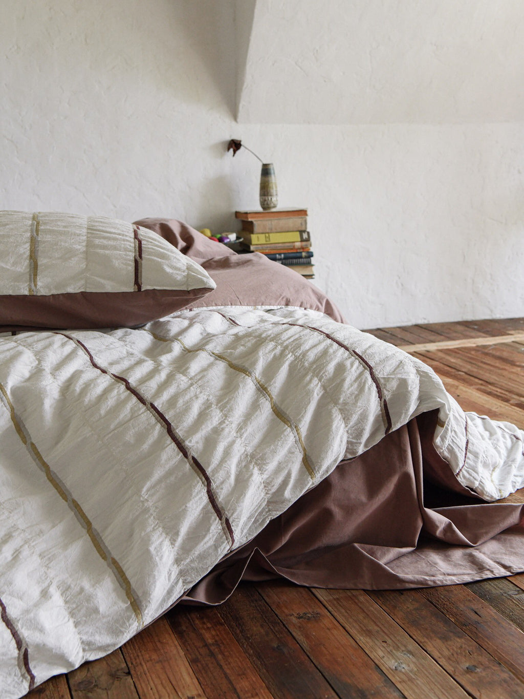 Rosewood Grid Jacquard Cotton Duvet Cover original reference image 7
