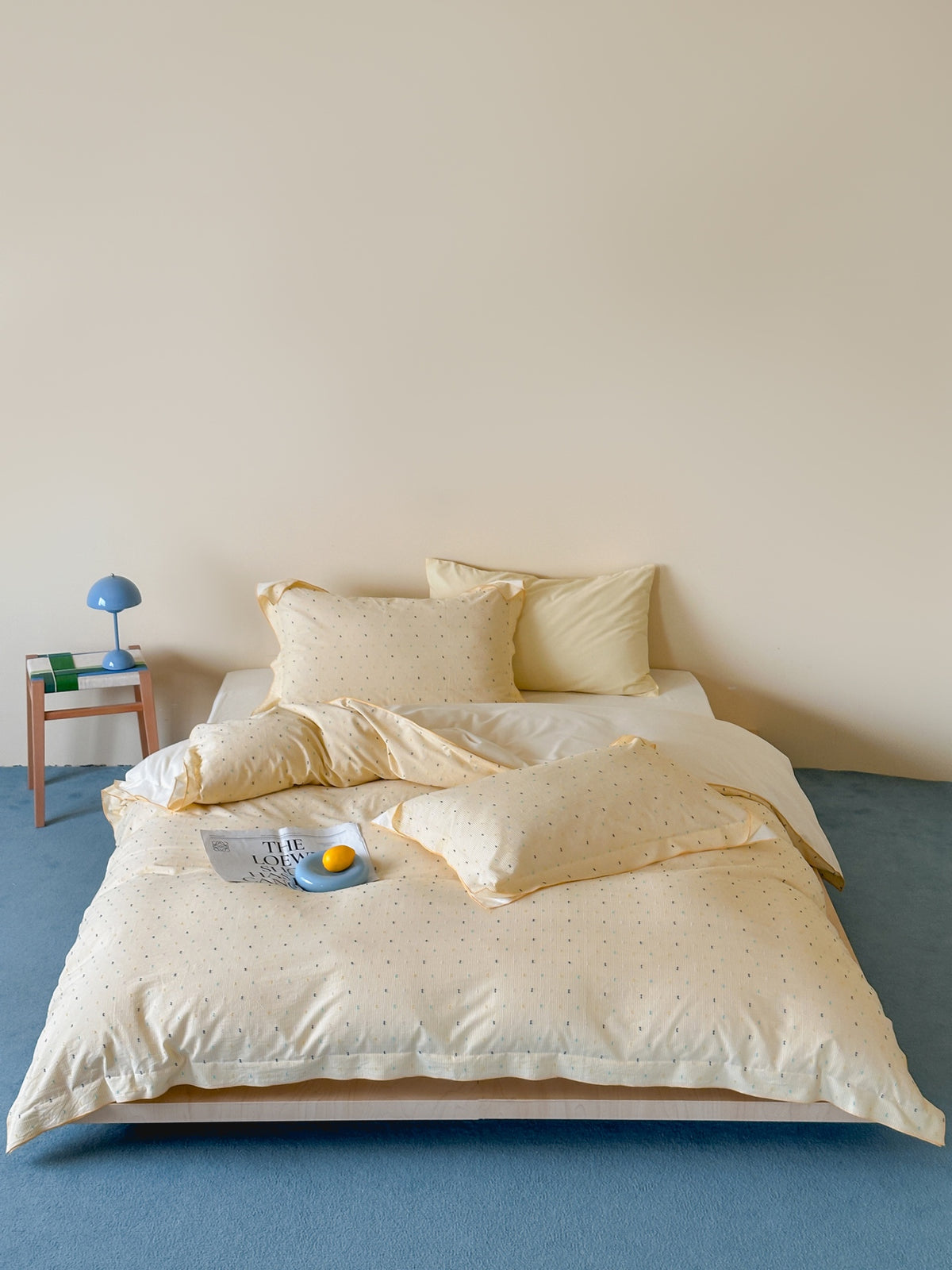 Ruffle Edge Clip Jacquard Cotton Duvet Cover original reference image 2