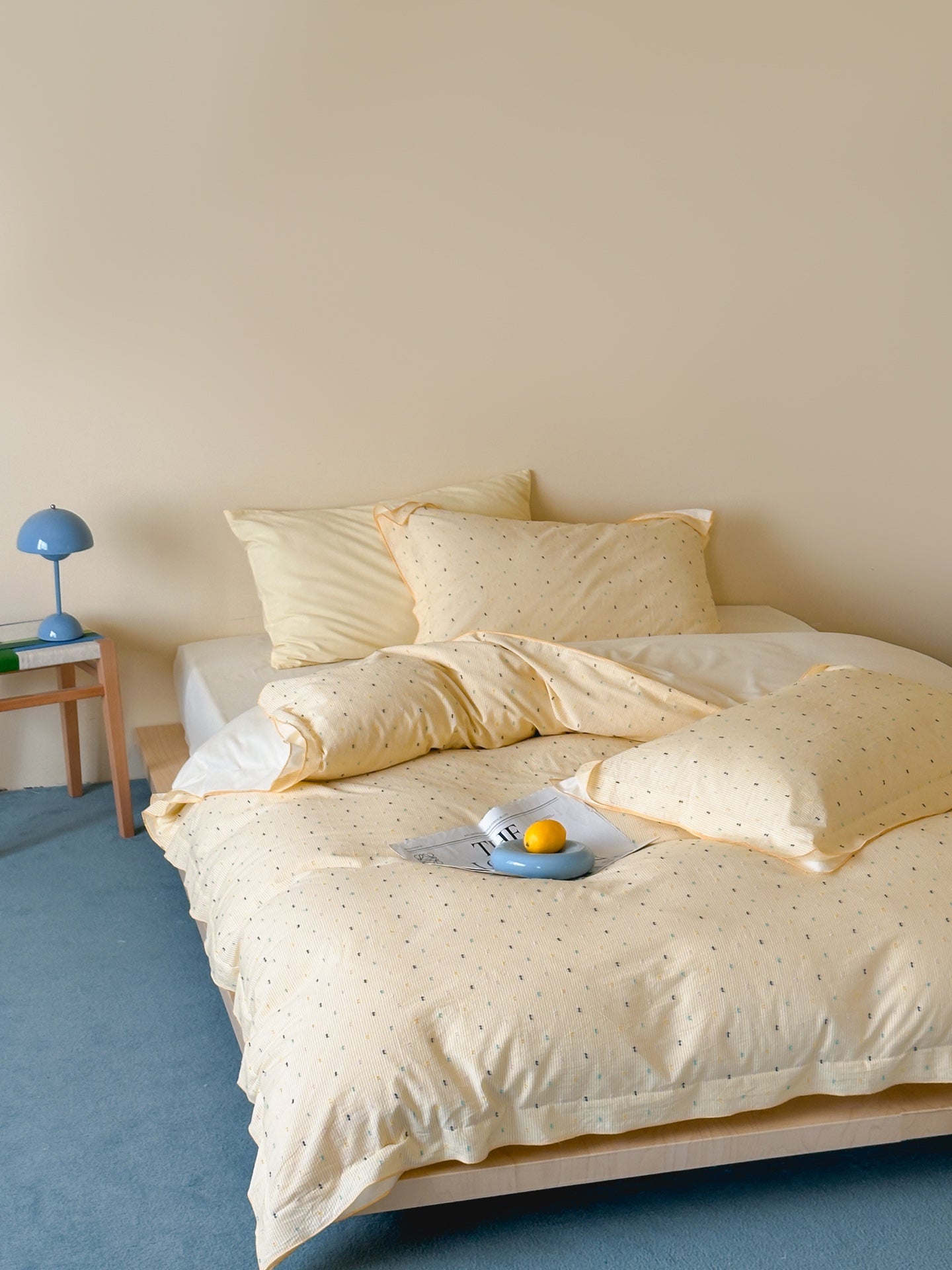 Ruffle Edge Clip Jacquard Cotton Duvet Cover original reference image 3
