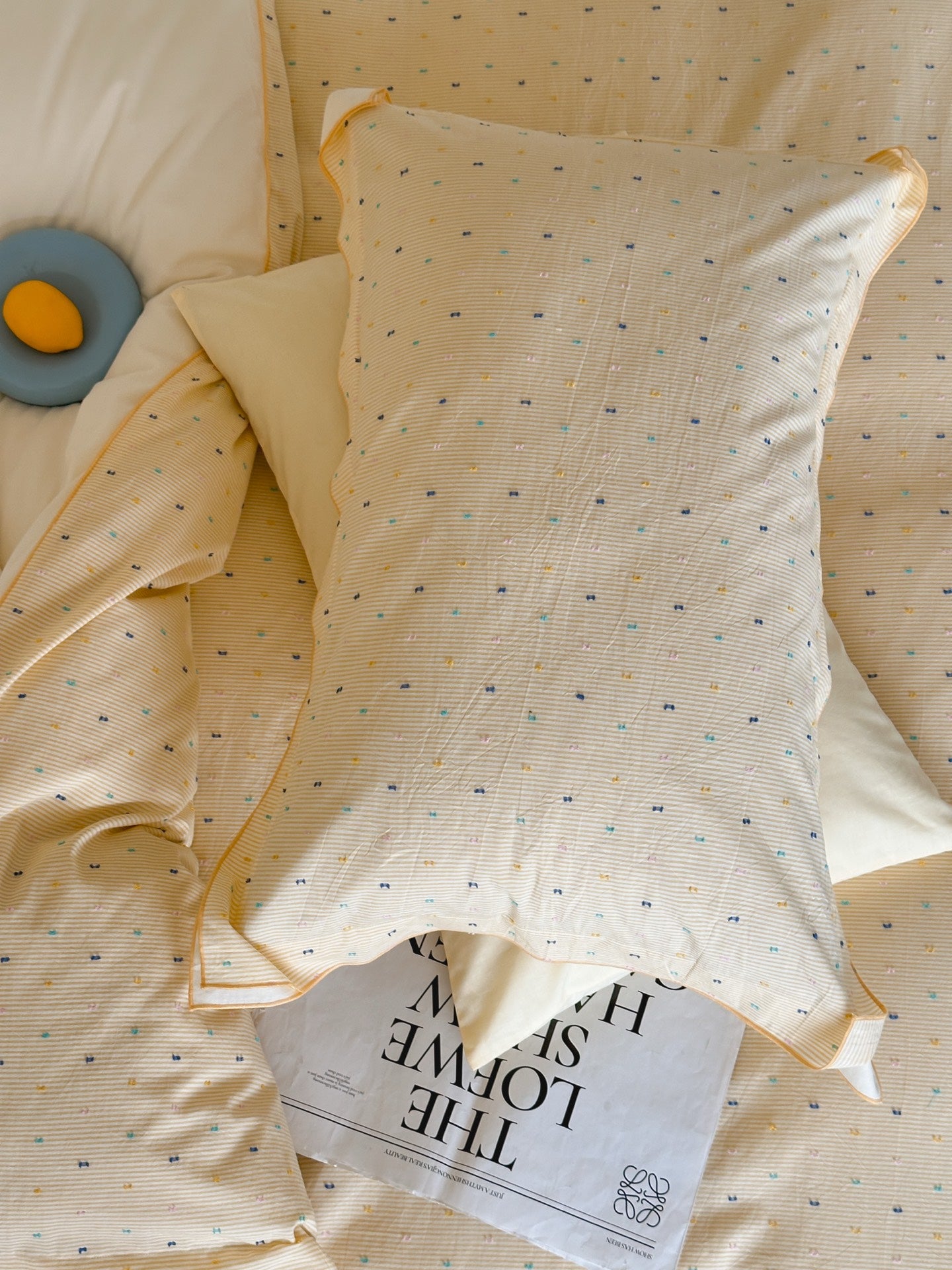 Ruffle Edge Clip Jacquard Cotton Duvet Cover original reference image 6