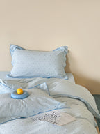 Ruffle Edge Clip Jacquard Cotton Duvet Cover original reference image 11