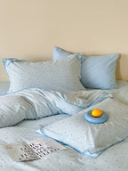 Ruffle Edge Clip Jacquard Cotton Duvet Cover original reference image 14