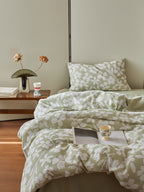 Sage Blossom Cotton Muslin Jacquard Duvet Cover original reference image 4