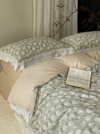 Sage Blossom Lace Duvet Cover original reference image 2