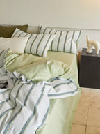 Sage Harbor Stripe Washed Cotton Duvet Cover original reference image 2