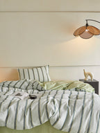 Sage Harbor Stripe Washed Cotton Duvet Cover original reference image 4