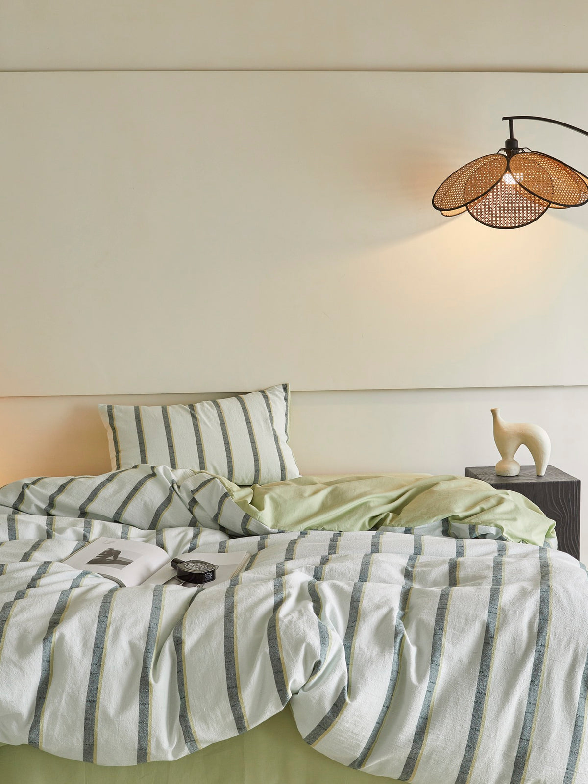 Sage Harbor Stripe Washed Cotton Duvet Cover original reference image 4