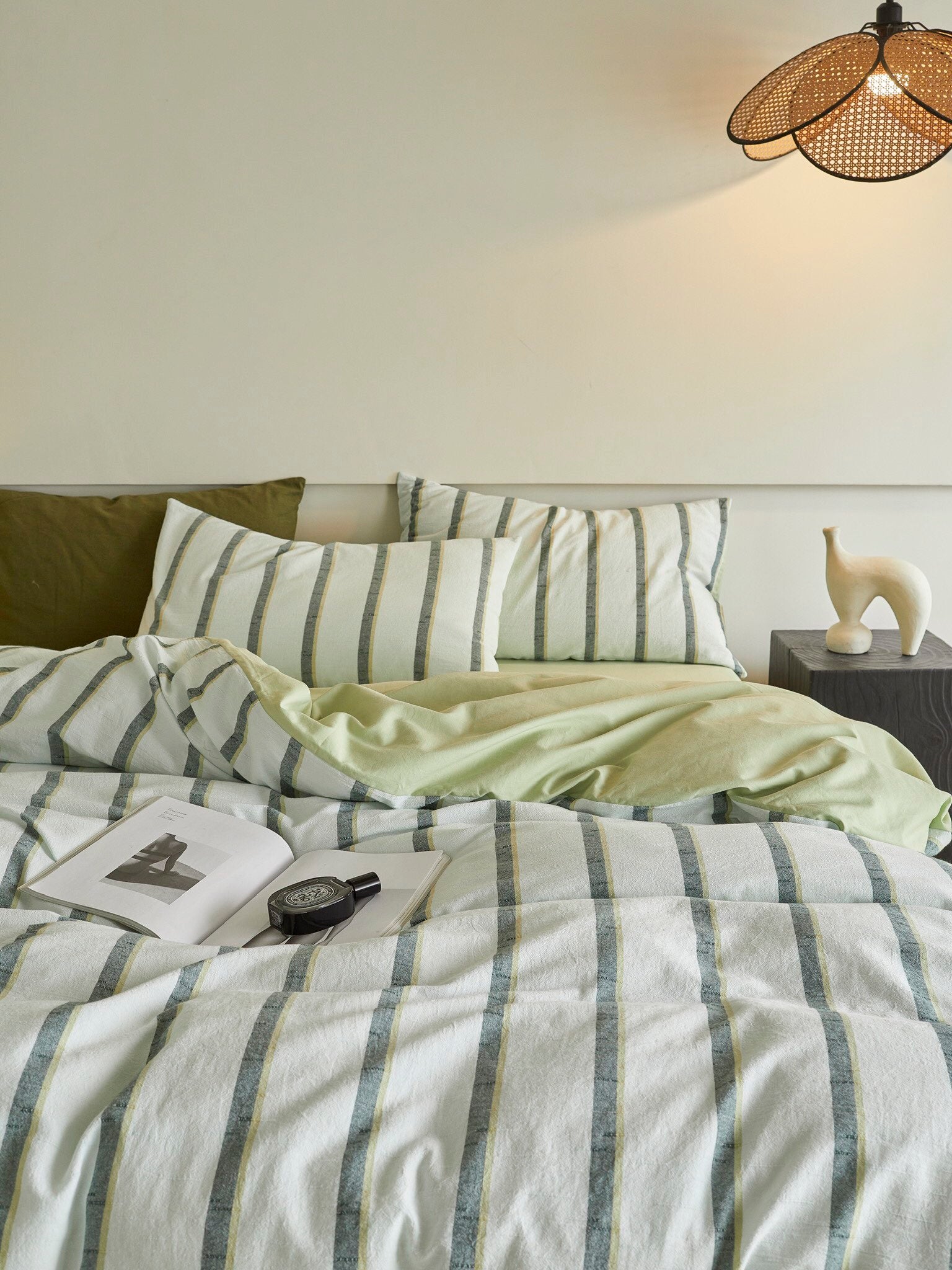 Sage Harbor Stripe Washed Cotton Duvet Cover original reference image 6