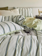 Sage Harbor Stripe Washed Cotton Duvet Cover original reference image 7