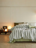 Sage Harbor Stripe Washed Cotton Duvet Cover original reference image 8