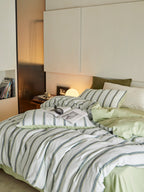 Sage Harbor Stripe Washed Cotton Duvet Cover original reference image 9