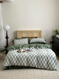 Sage Loft Check Cotton Jacquard Duvet Cover original reference image 1