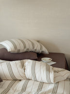 Sage Meadow Stripe Cotton Muslin Duvet Cover original reference image 1