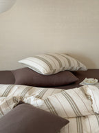 Sage Meadow Stripe Cotton Muslin Duvet Cover original reference image 2