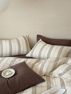 Sage Meadow Stripe Cotton Muslin Duvet Cover original reference image 5