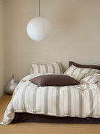 Sage Meadow Stripe Cotton Muslin Duvet Cover original reference image 6