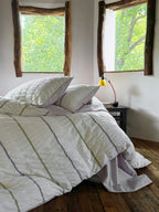 Sage Mist Grid Jacquard Cotton Duvet Cover original reference image 5