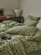Sage Pebble Cotton Muslin Duvet Cover original reference image 1