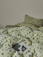 Sage Pebble Cotton Muslin Duvet Cover original reference image 5