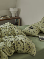 Sage Pebble Cotton Muslin Duvet Cover original reference image 6