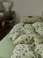 Sage Pebble Cotton Muslin Duvet Cover original reference image 7