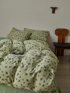 Sage Pebble Cotton Muslin Duvet Cover original reference image 8
