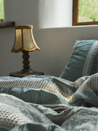 Sage Terracotta Stripe Jacquard Cotton Duvet Cover original reference image 9