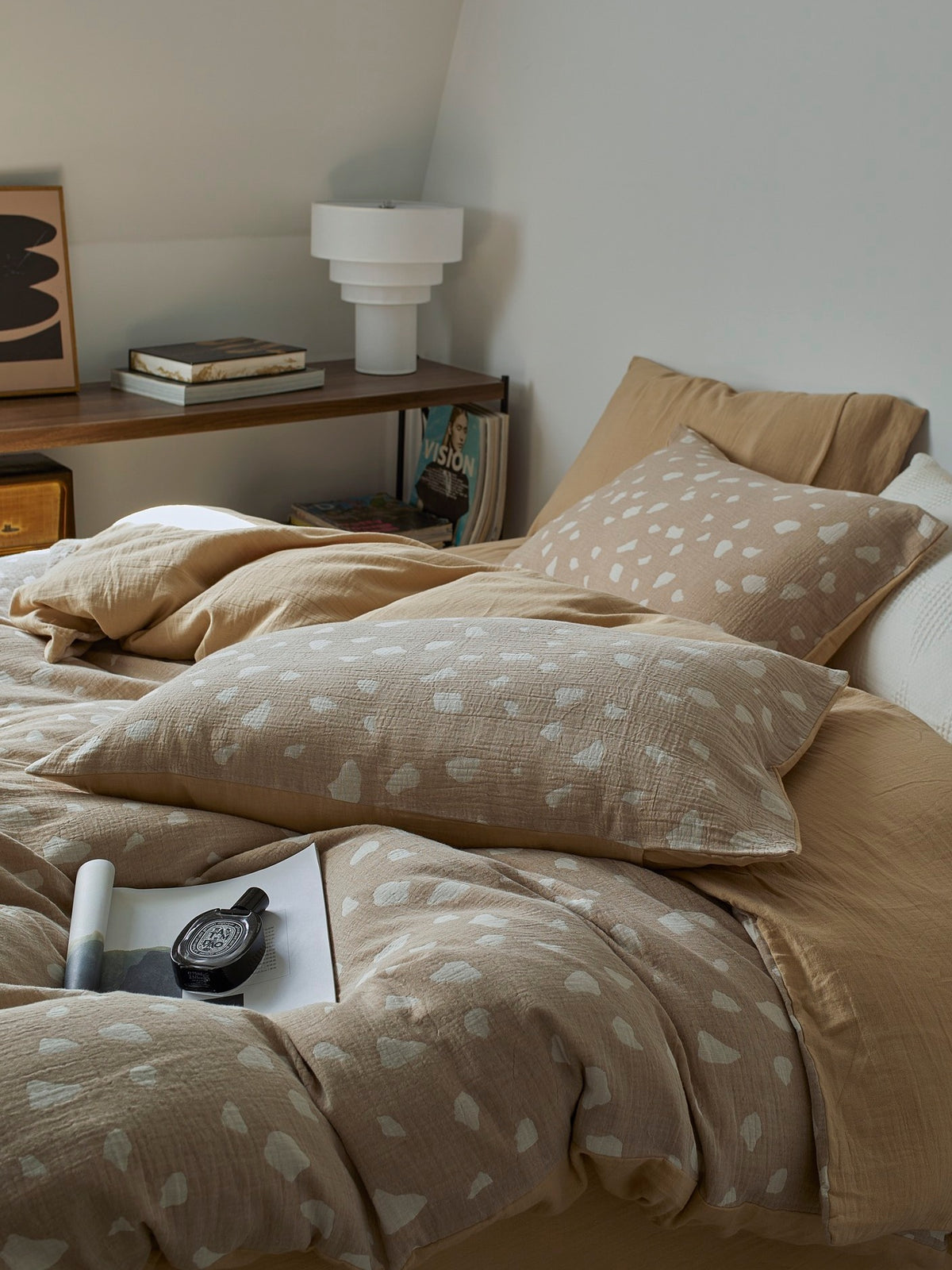 Sand Pebble Cotton Muslin Duvet Cover original reference image 2