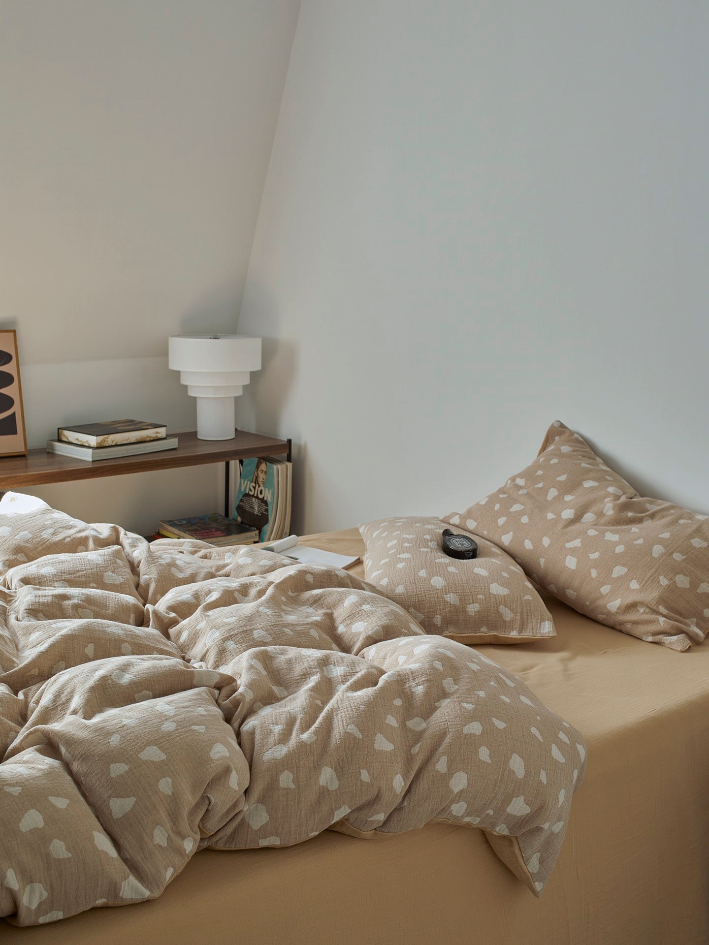 Sand Pebble Cotton Muslin Duvet Cover original reference image 3