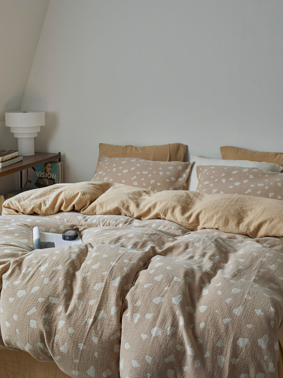 Sand Pebble Cotton Muslin Duvet Cover original reference image 4