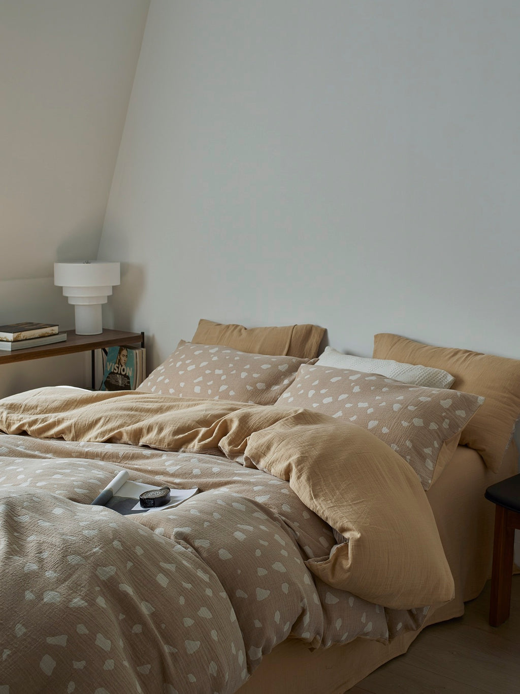 Sand Pebble Cotton Muslin Duvet Cover original reference image 5