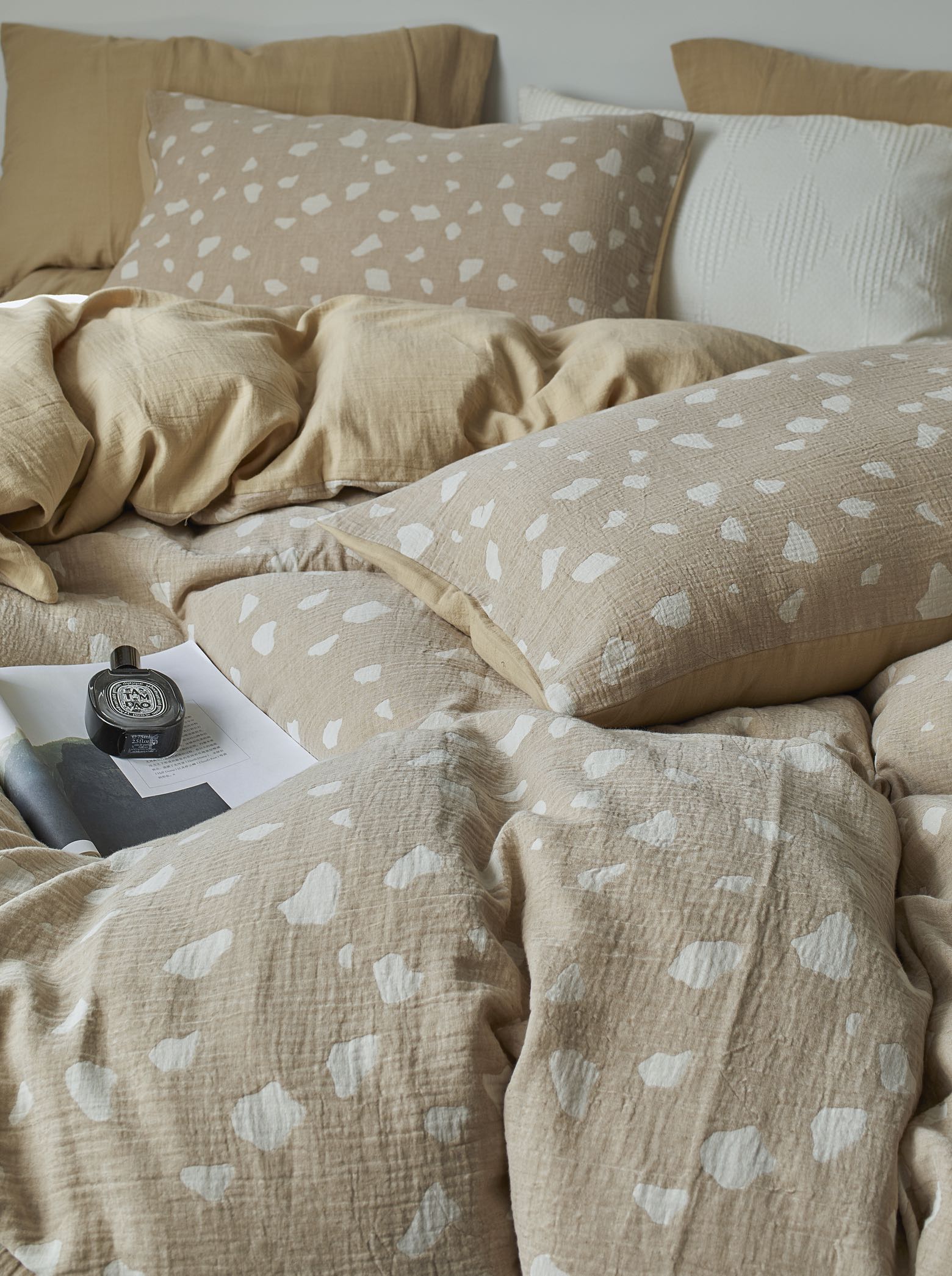 Sand Pebble Cotton Muslin Duvet Cover original reference image 6