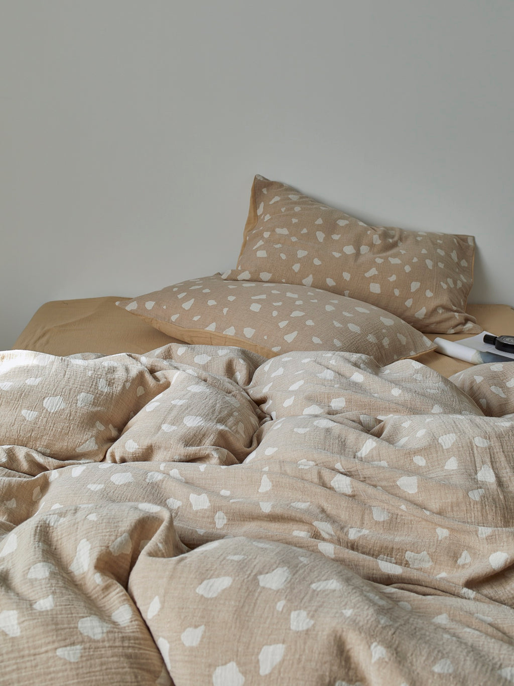 Sand Pebble Cotton Muslin Duvet Cover original reference image 8