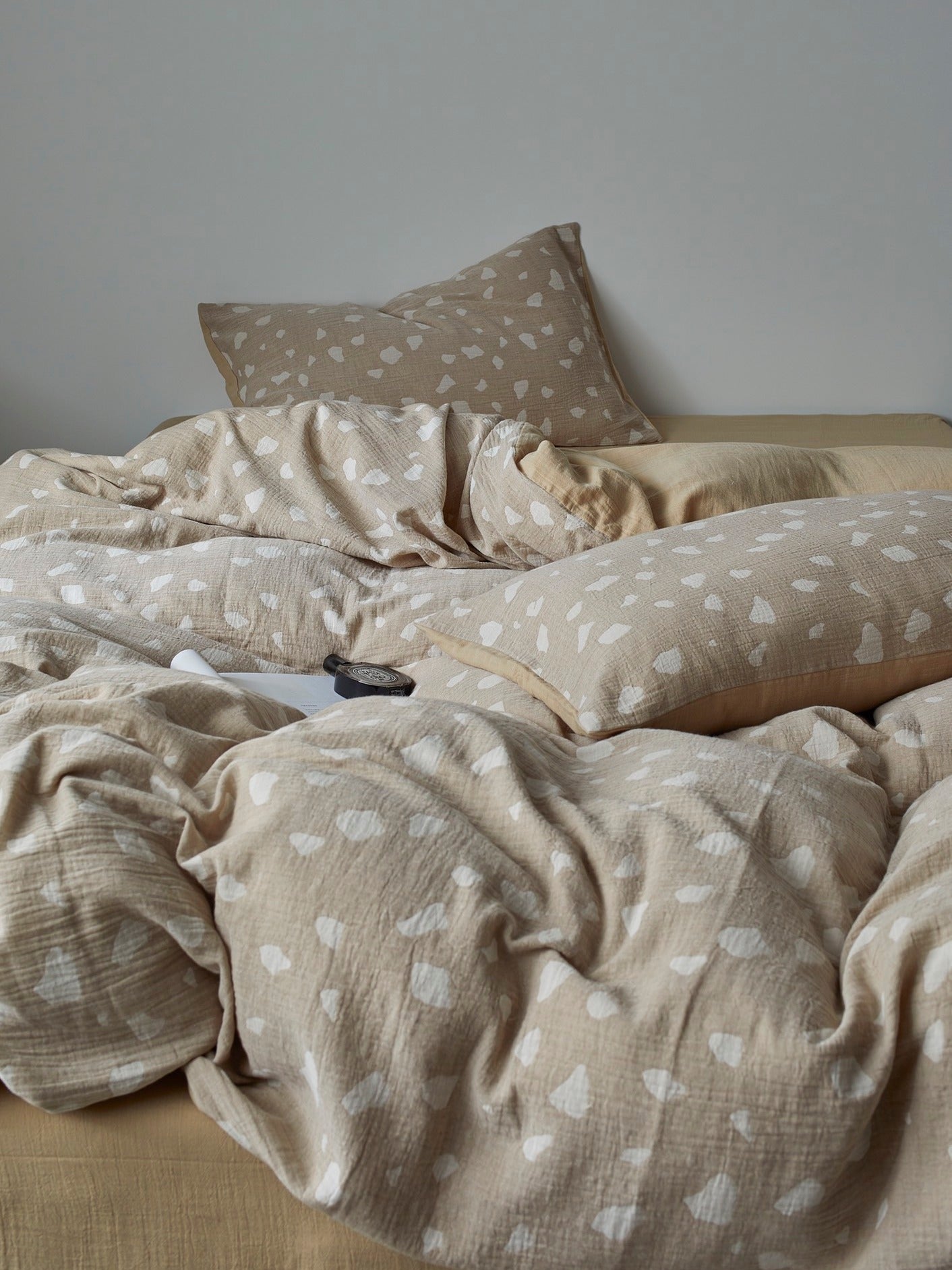 Sand Pebble Cotton Muslin Duvet Cover original reference image 9