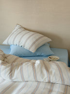 Seabreeze Stripe Cotton Muslin Duvet Cover original reference image 1