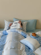 Sky Polka Dot Cotton Muslin Duvet Cover original reference image 2
