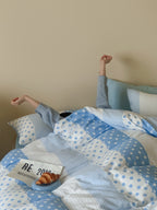 Sky Polka Dot Cotton Muslin Duvet Cover original reference image 3