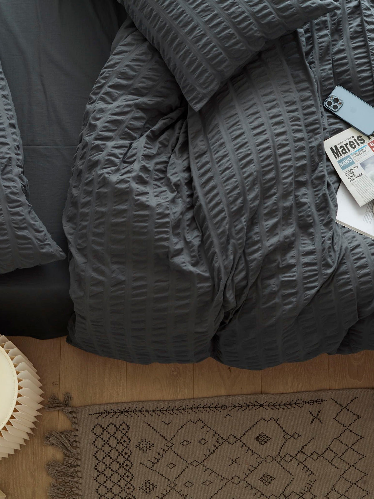 Slate Harbor Cotton Seersucker Duvet Cover original reference image 6