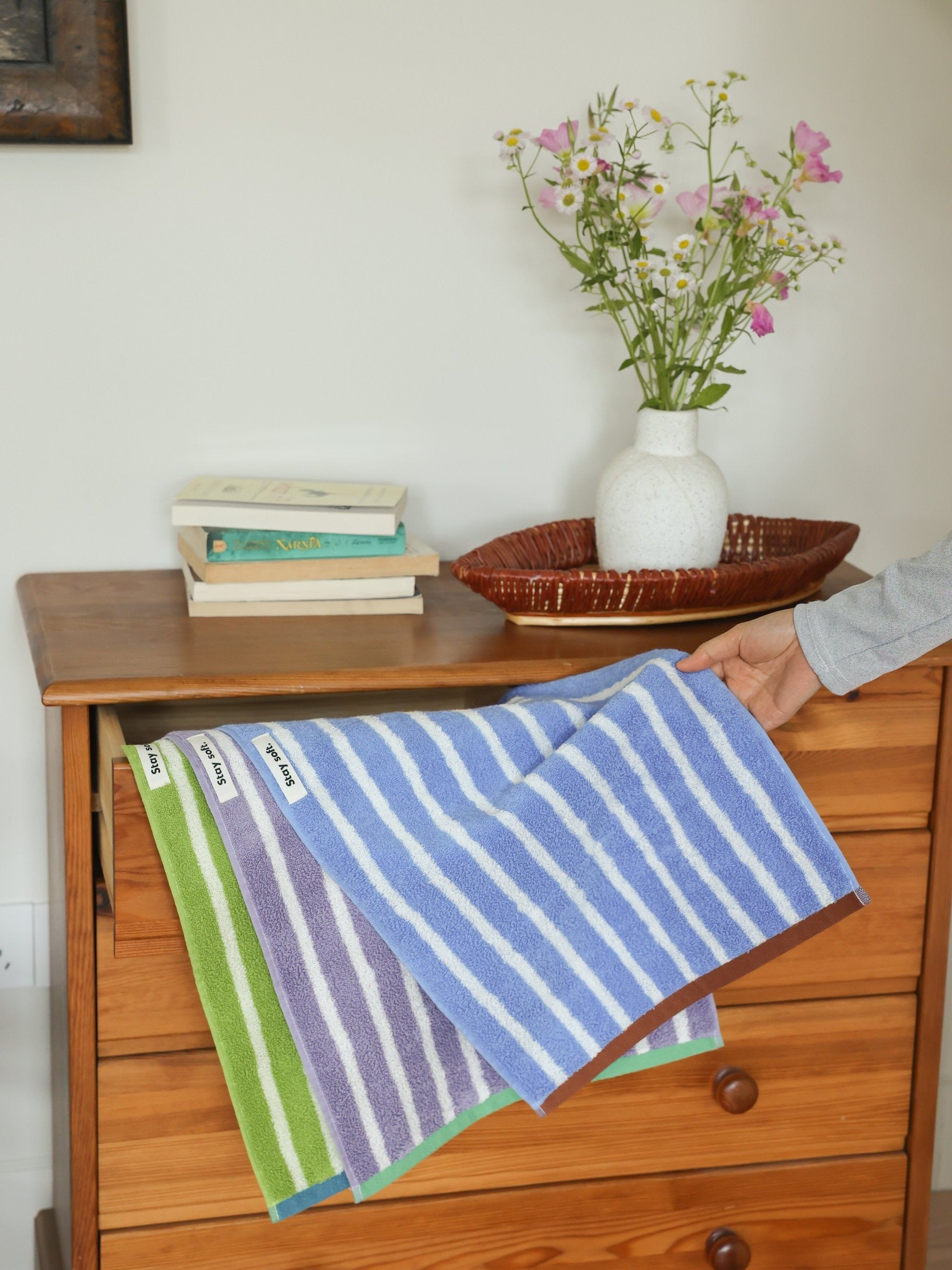 Stacked Stripe Cotton Bath Towel original reference image 3