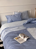 Stripe Current Printed Cotton Sateen Duvet Cover original reference image 1