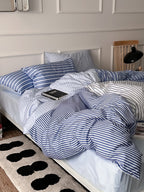 Stripe Current Printed Cotton Sateen Duvet Cover original reference image 2