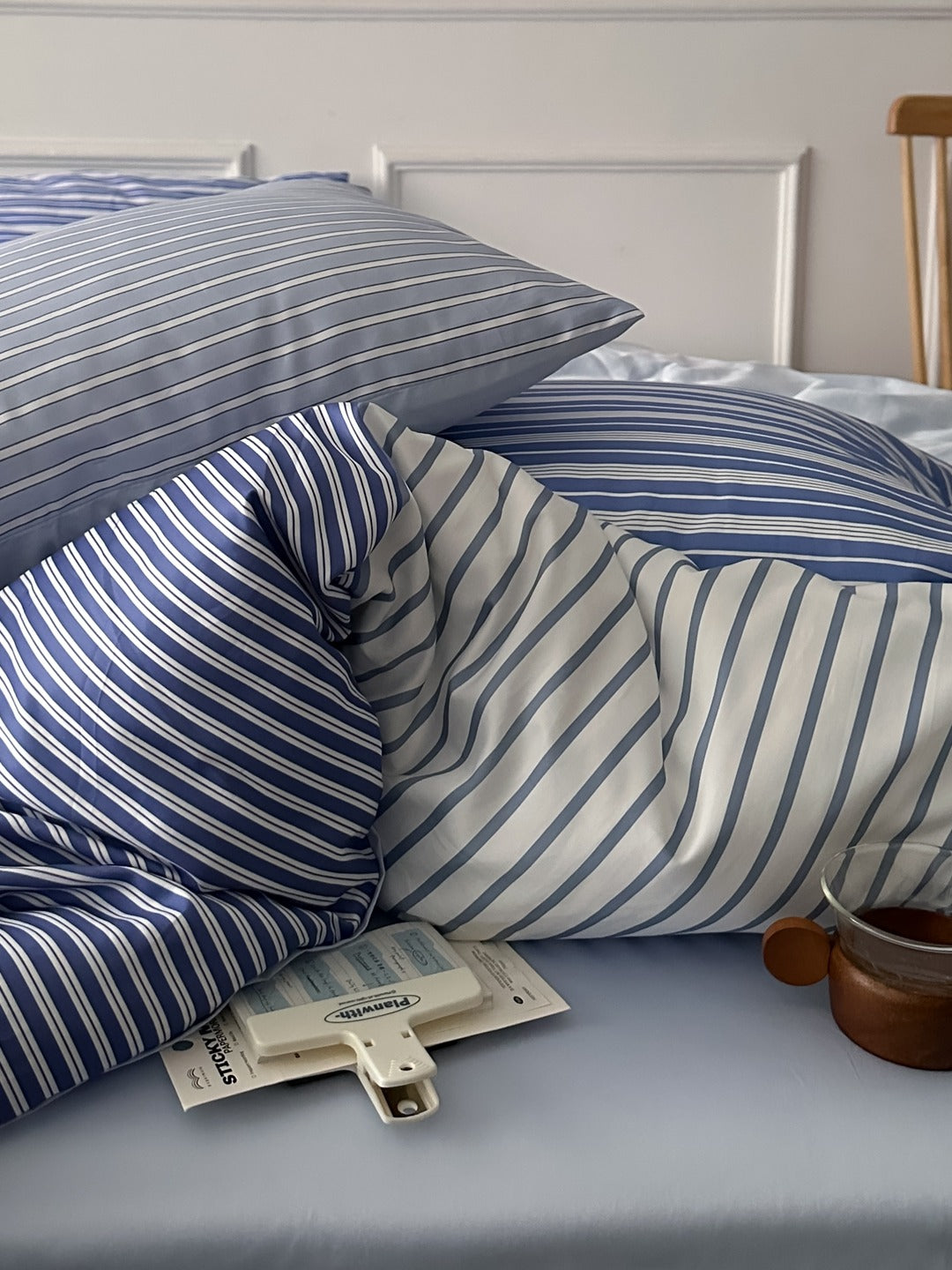 Stripe Current Printed Cotton Sateen Duvet Cover original reference image 3